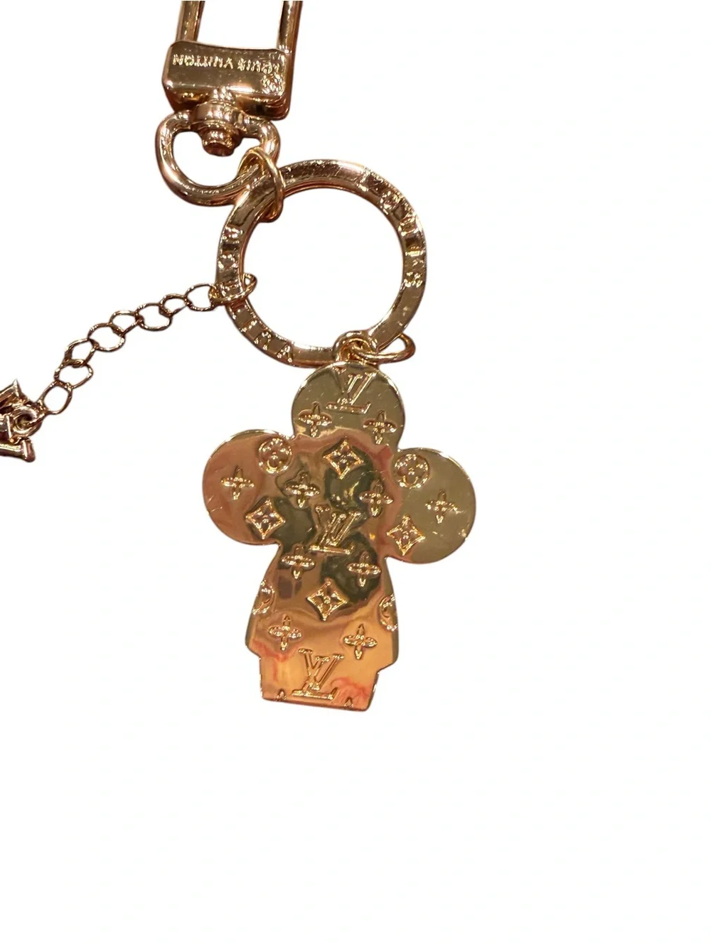 Louis Vuitton Gold, Pink and Cream Flower Vivi Keychain - Picture 5 of 5